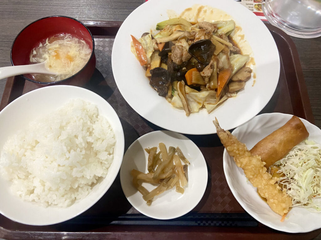 回鍋肉定食手作り焼き餃子10個